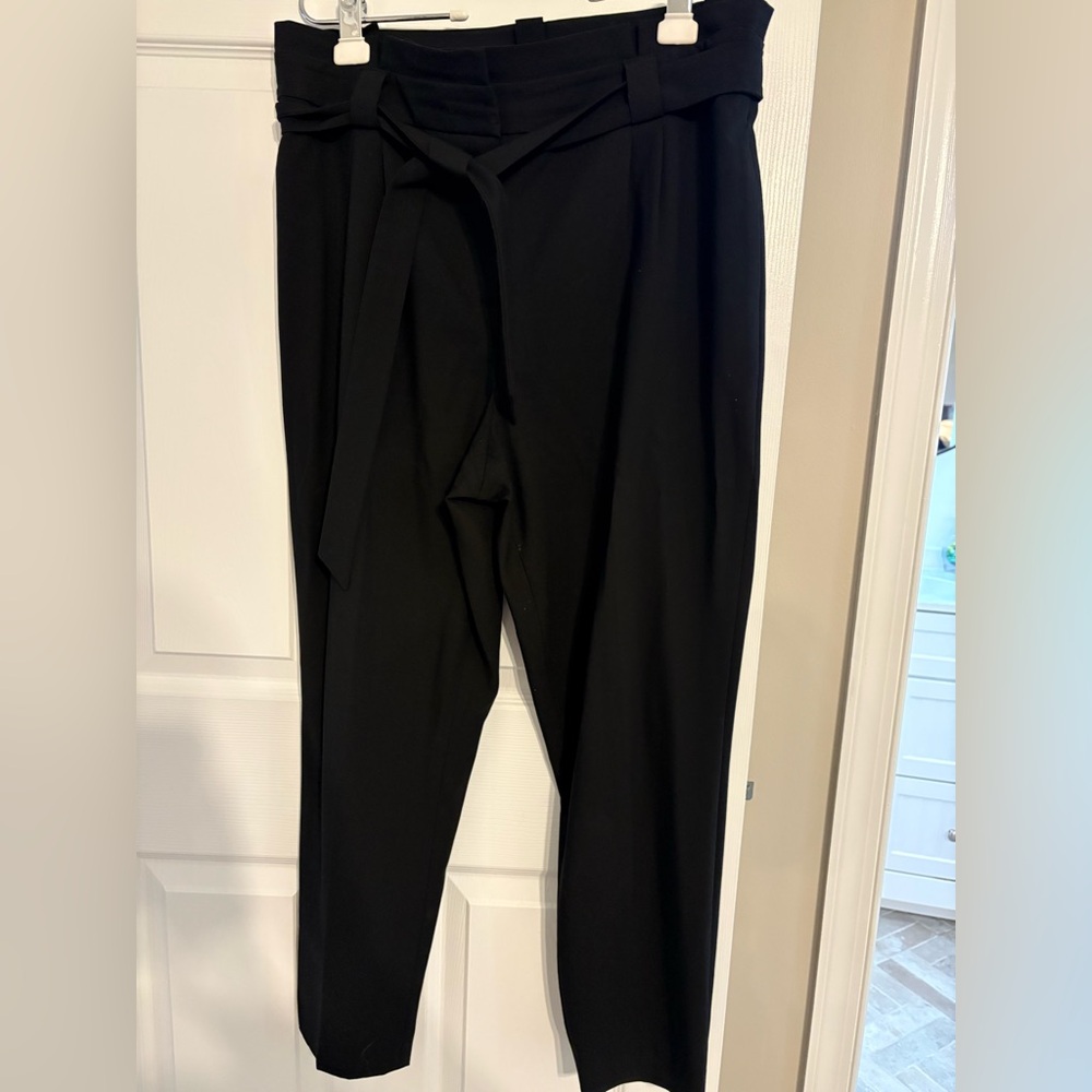 Calvin Klein Black Paperbag Waist Pants size 14 Petite